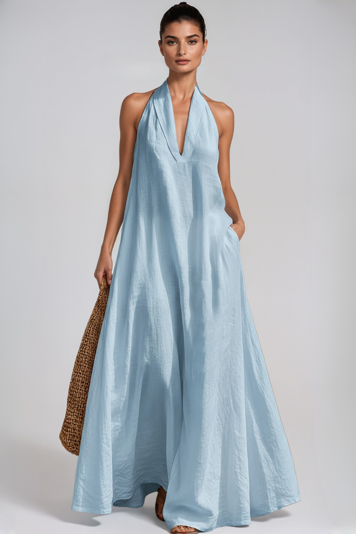 Hermannus Halter Neck Oversized Maxi Dress