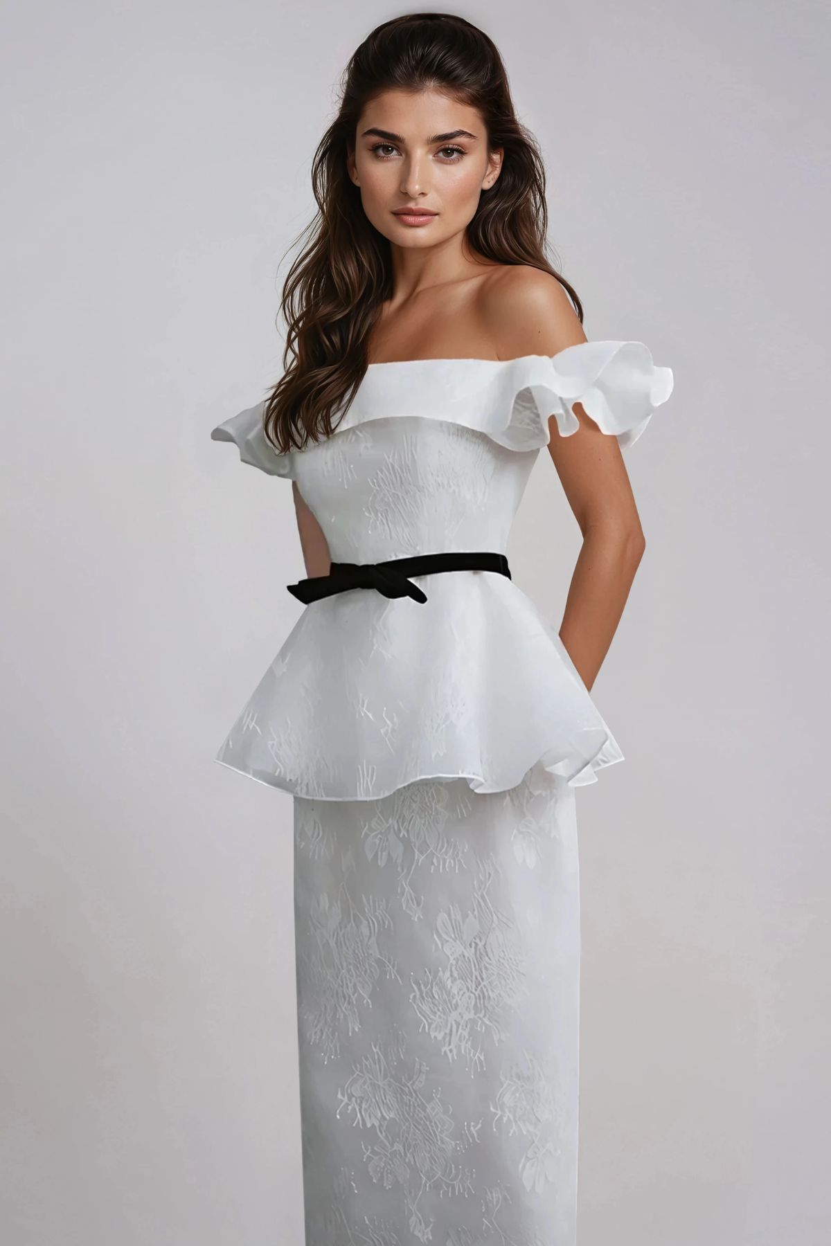 Hany Ruffle Lace Skirt Set