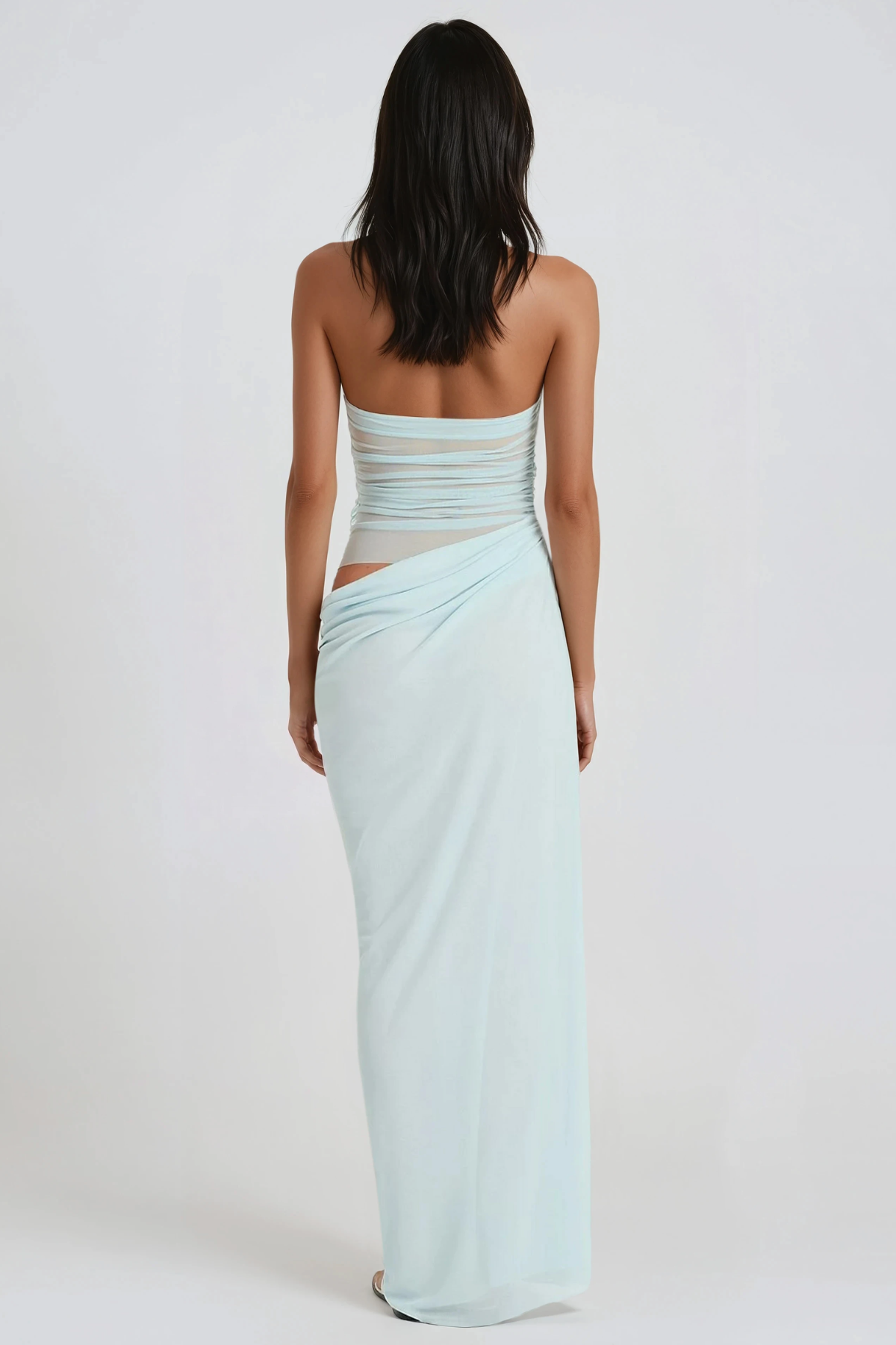 Herry Halter Neck Cutout Draped Maxi Dress