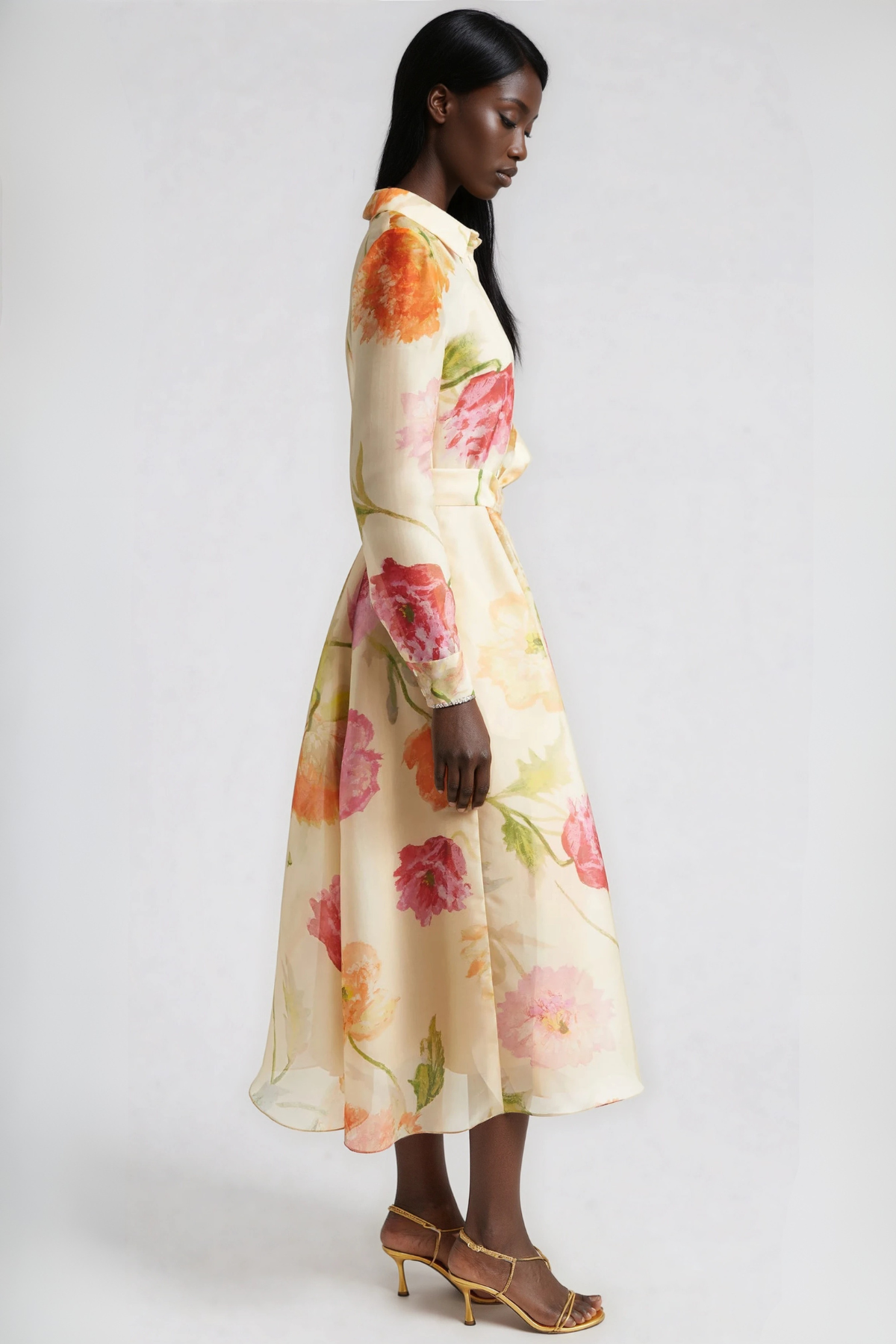 Henrik Floral Tie Up Midi Dress