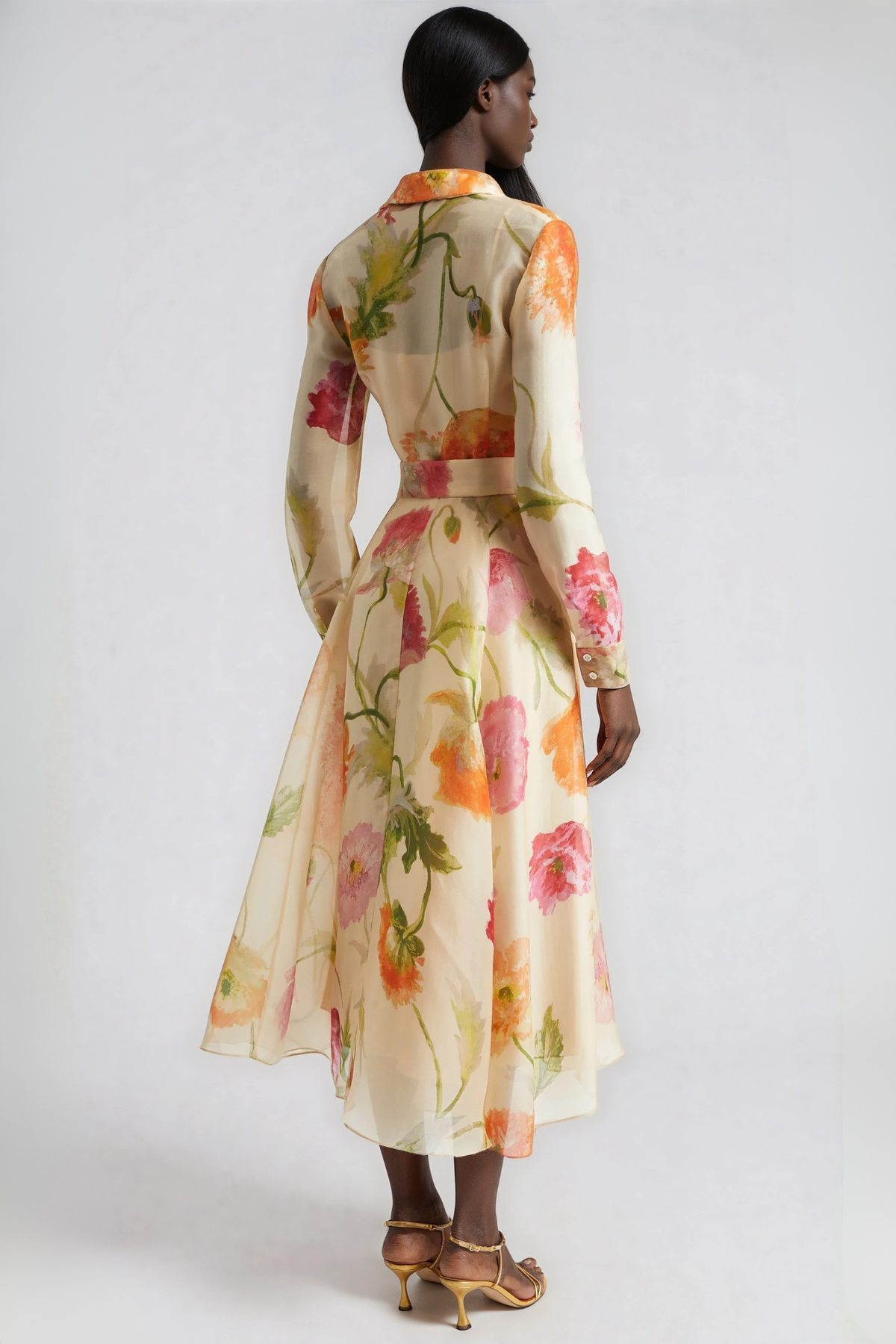 Henrik Floral Tie Up Midi Dress