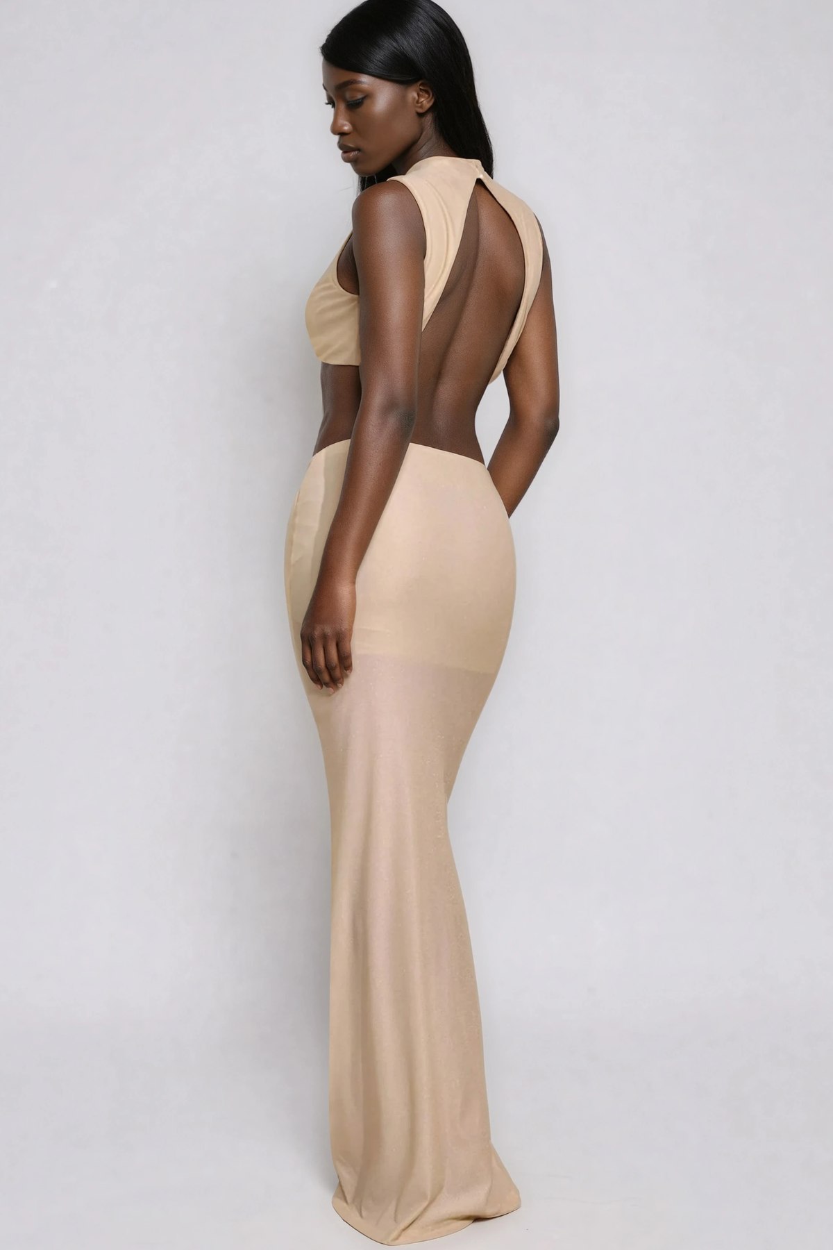 Henrike Backless Pearl Maxi Skirt Set
