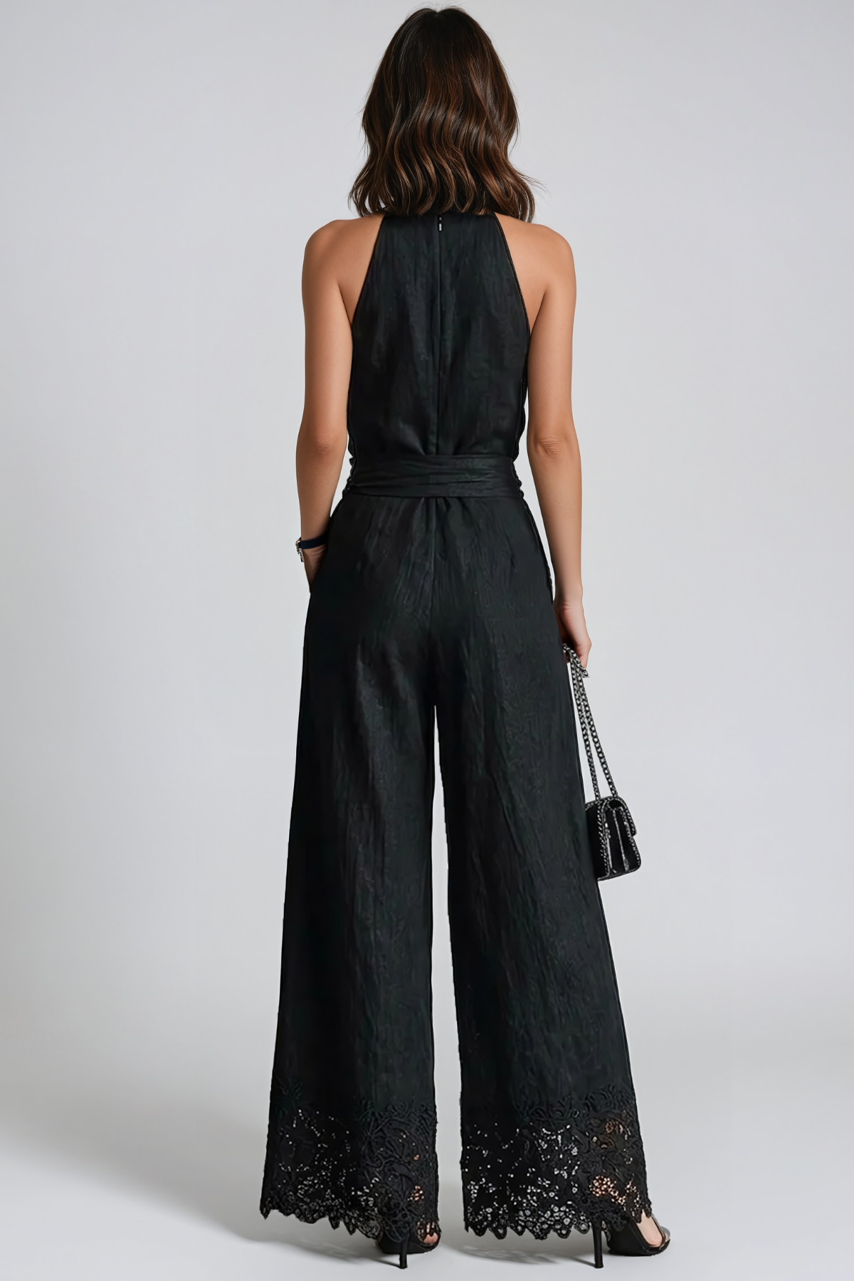 Hermolaos Sleeveless Lace Jumpsuit
