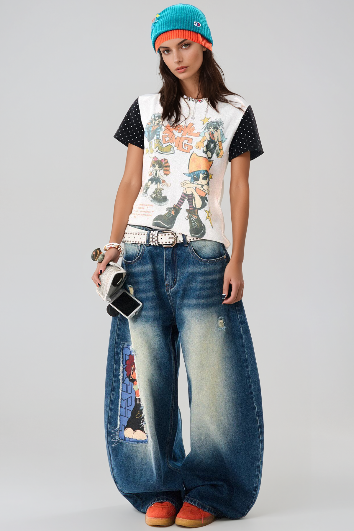 Heru Print Baggy Jeans