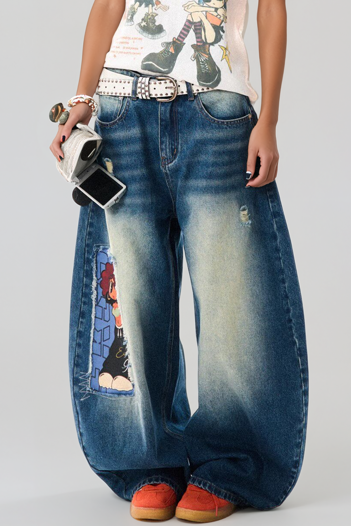 Heru Print Baggy Jeans