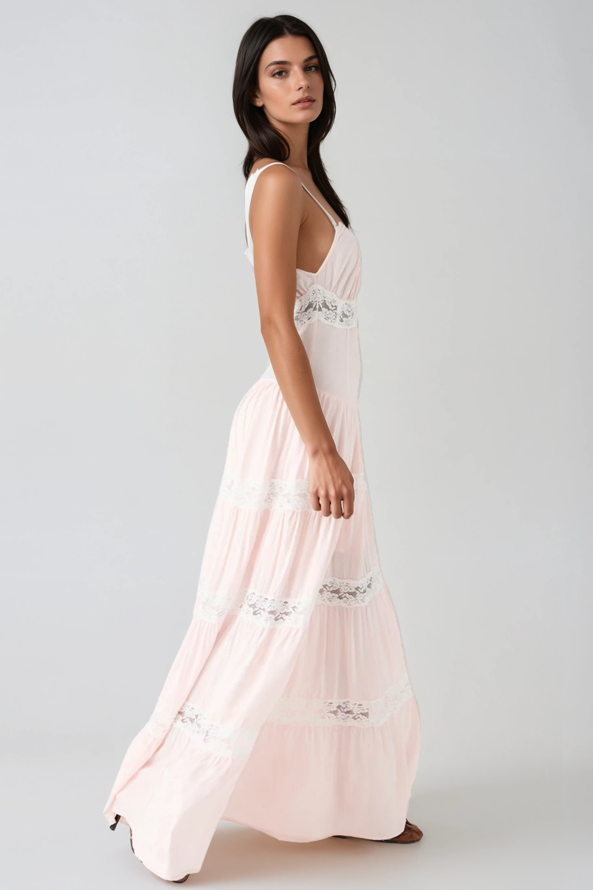 Herais Lace Ruch Maxi Dress