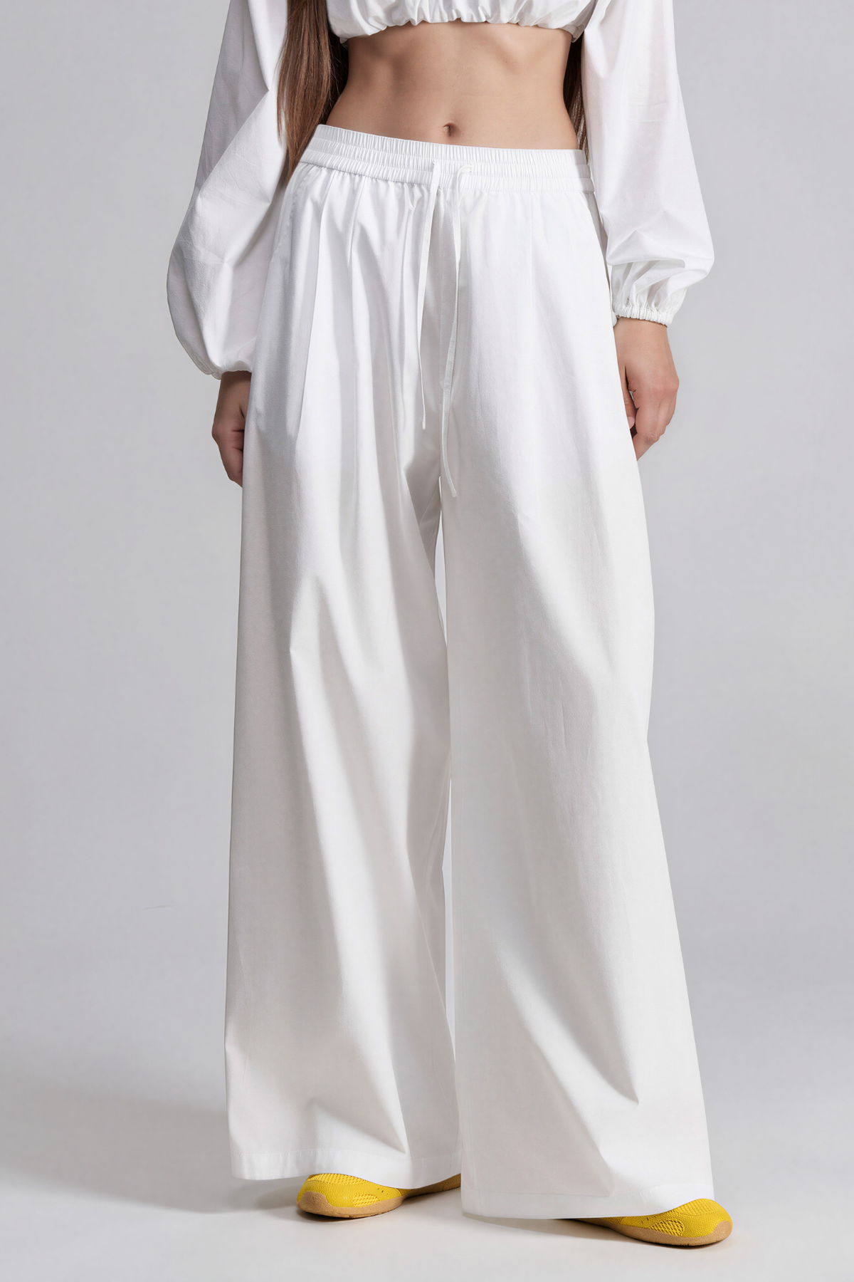 Kahili Off Shoulder Cutout Draped Pants Set