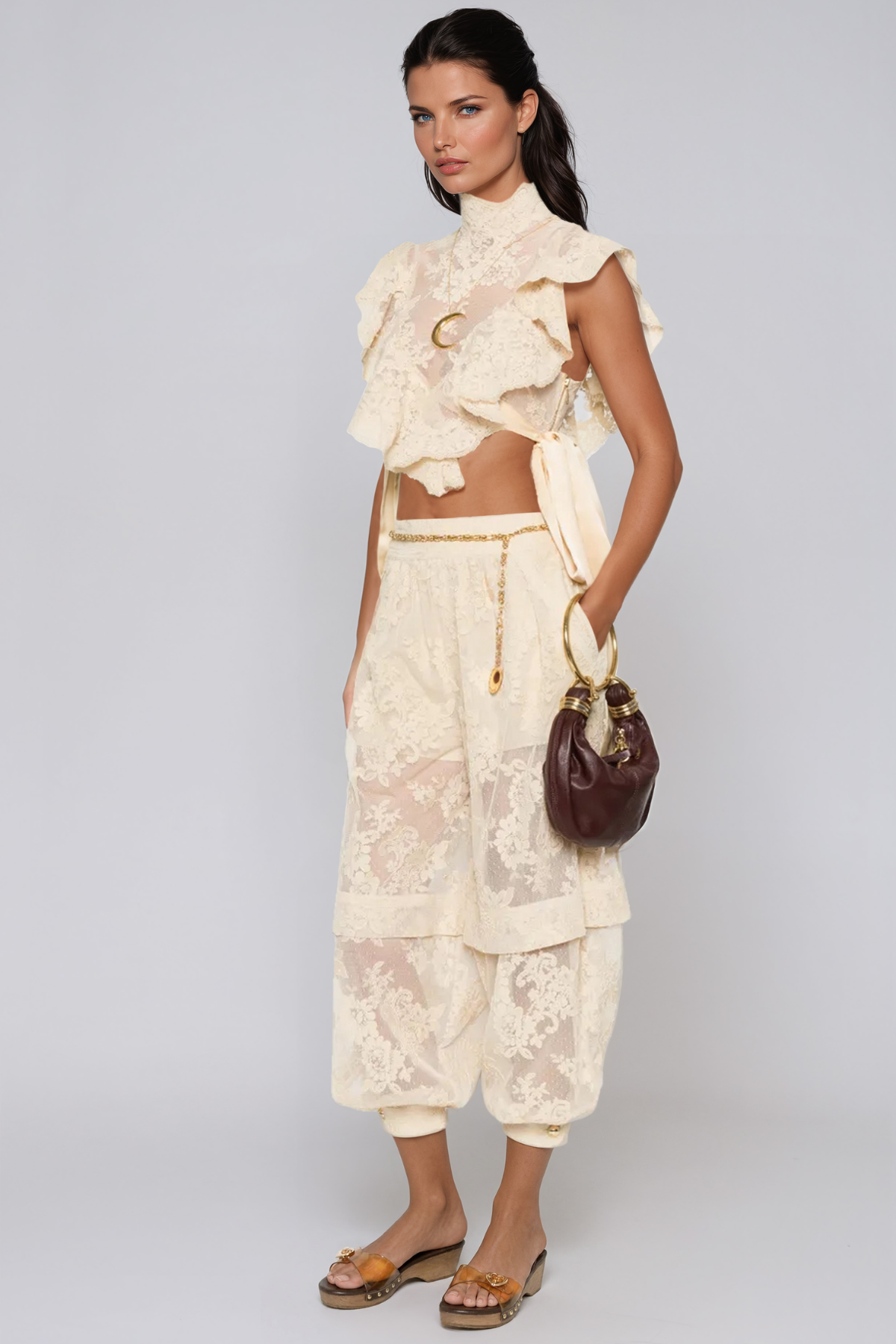Fergal Lace Ruffle Pants Set