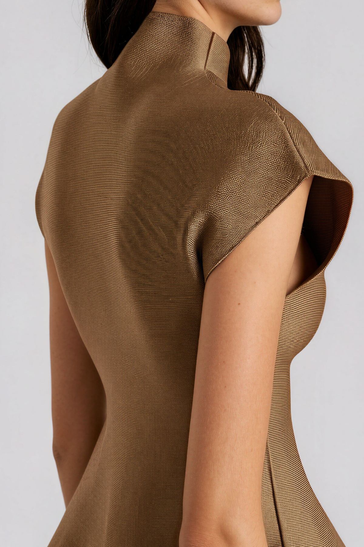 Haraldur Knit Mock Neck Peplum Top