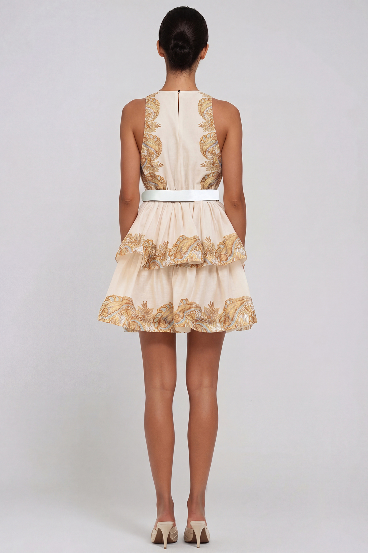 Heorhiy Belt Tiered Mini Dress