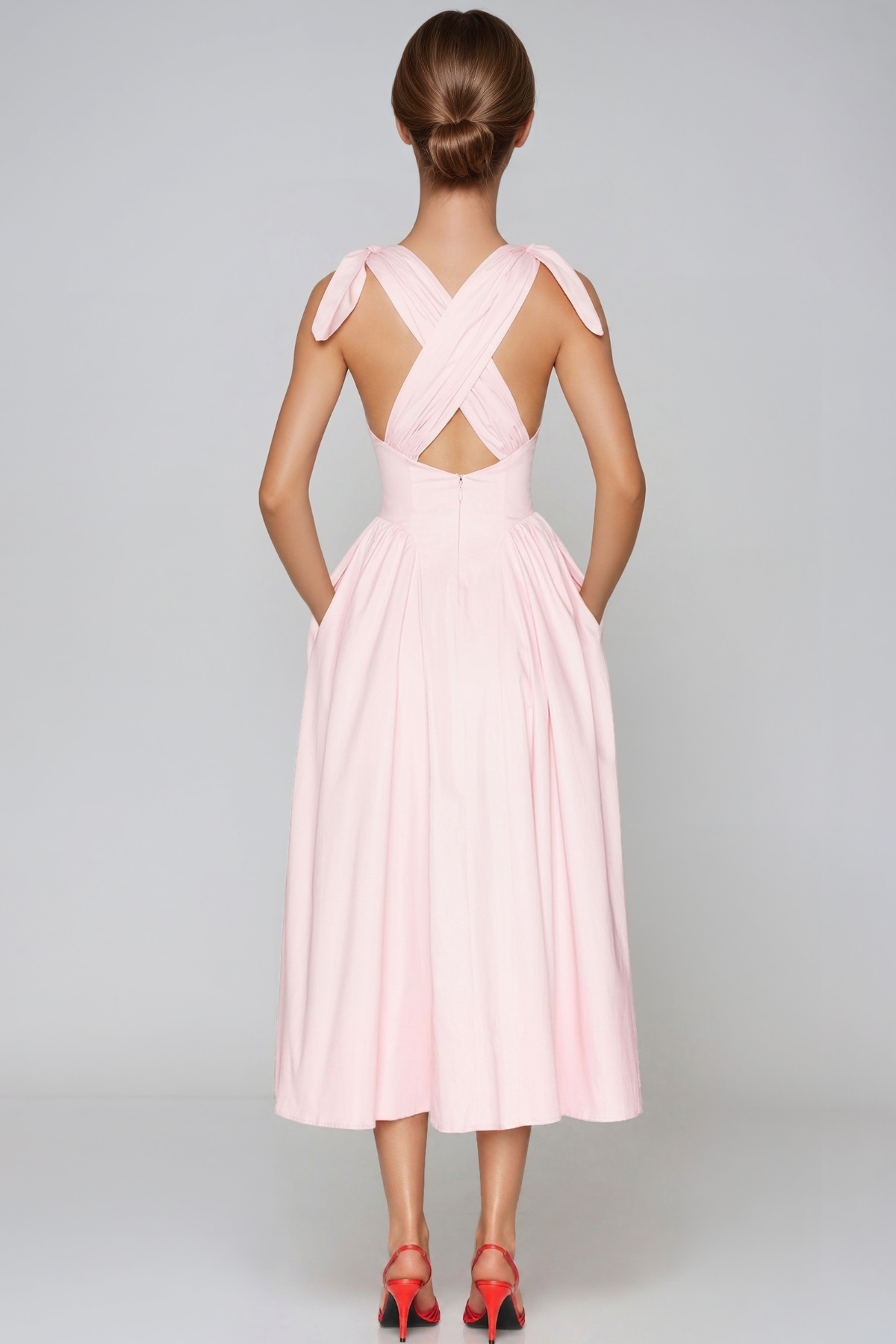 Jamar Sleeveless Ruffle Midi Dress
