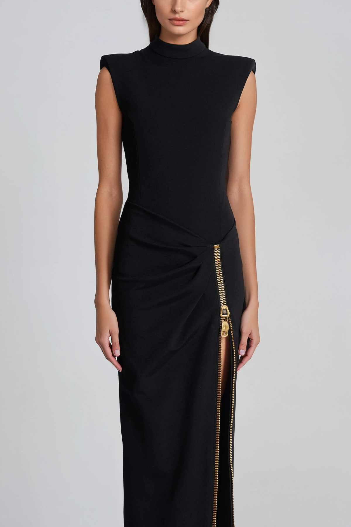 Herodotos Spilt Zipper Maxi Dress