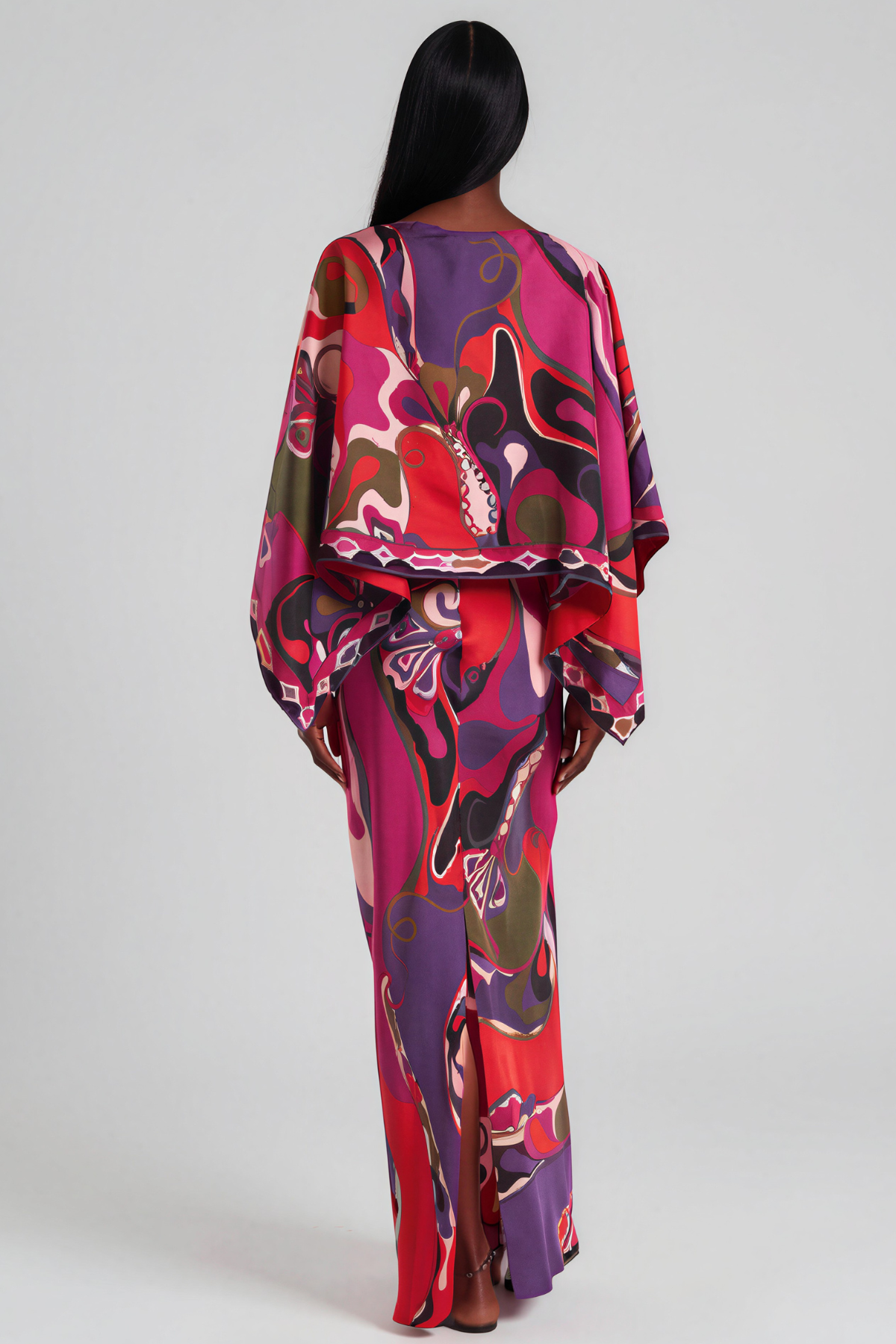 Kahoni Two Piece Print Spaghetti Maxi Dress