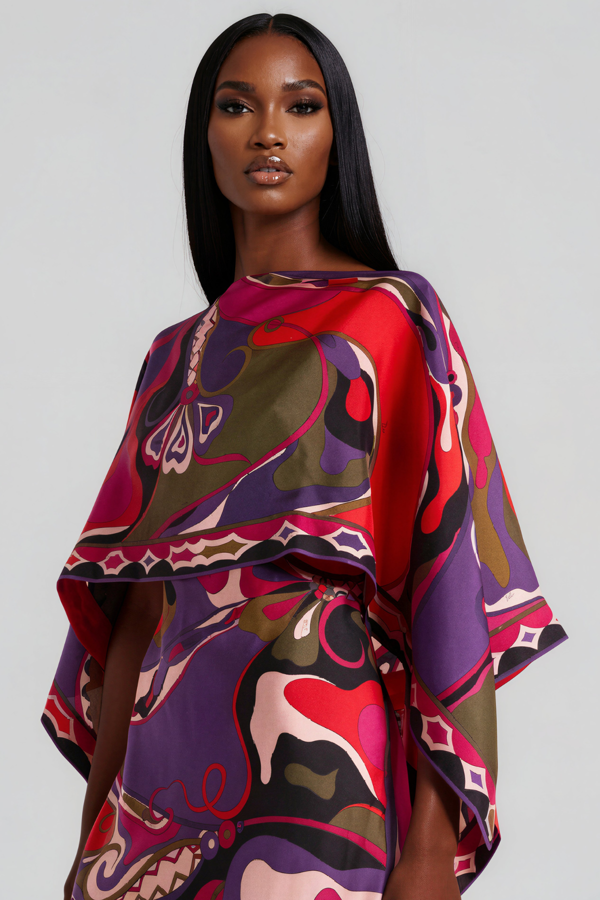 Kahoni Two Piece Print Spaghetti Maxi Dress