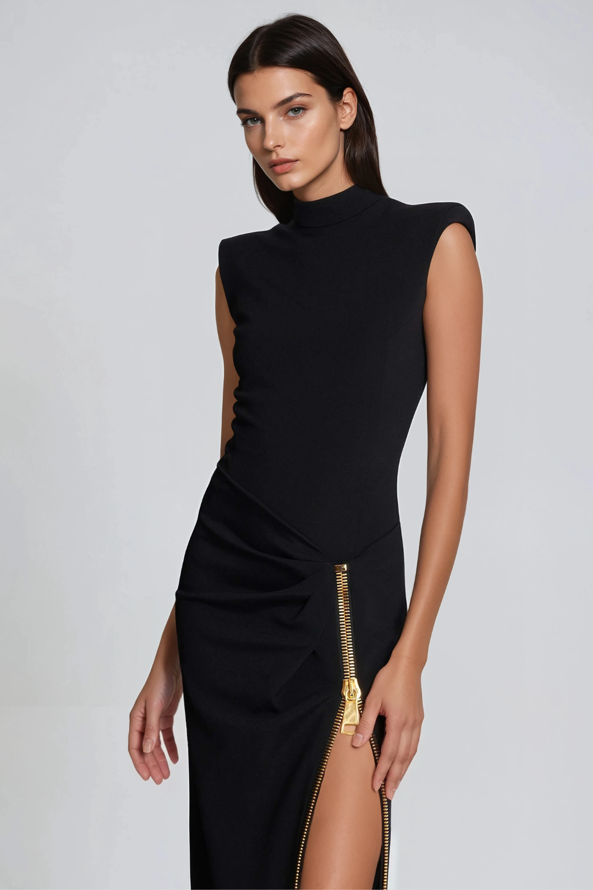 Herodotos Spilt Zipper Maxi Dress