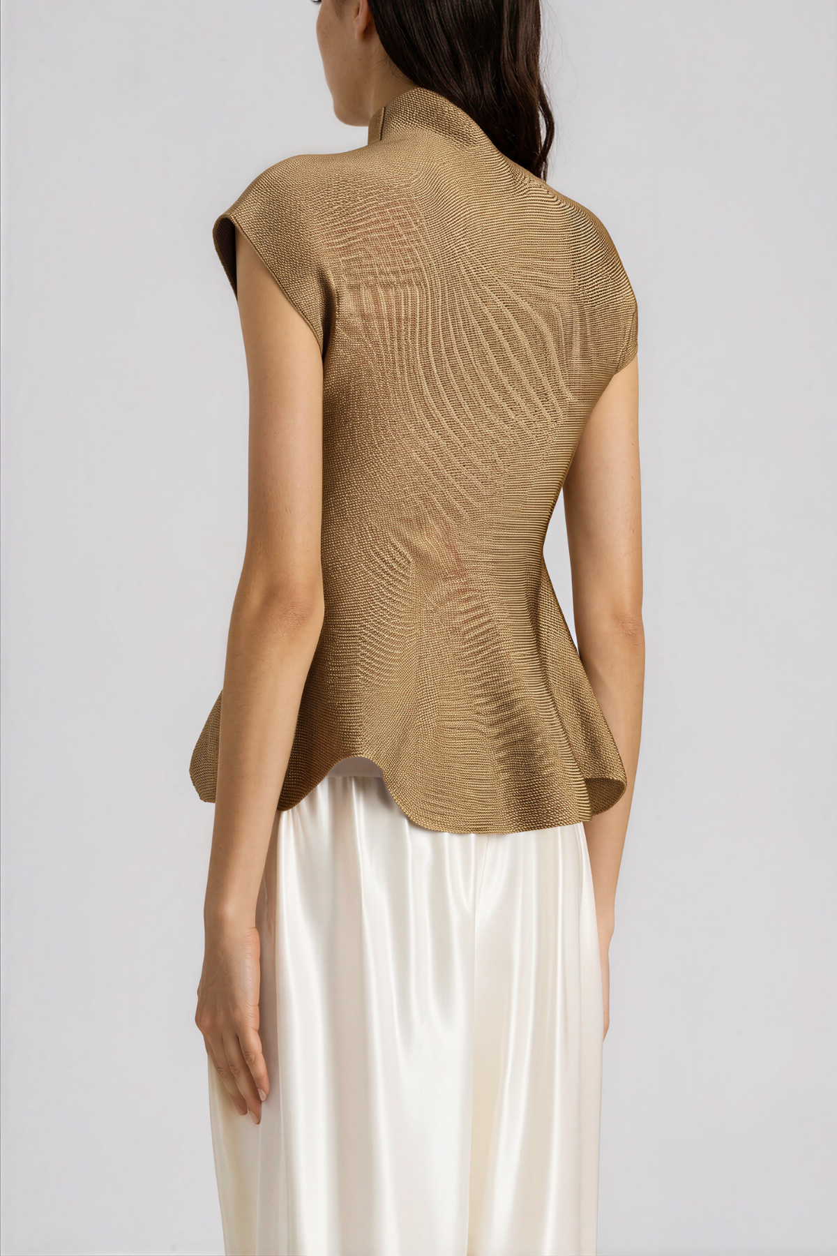 Haraldur Knit Mock Neck Peplum Top