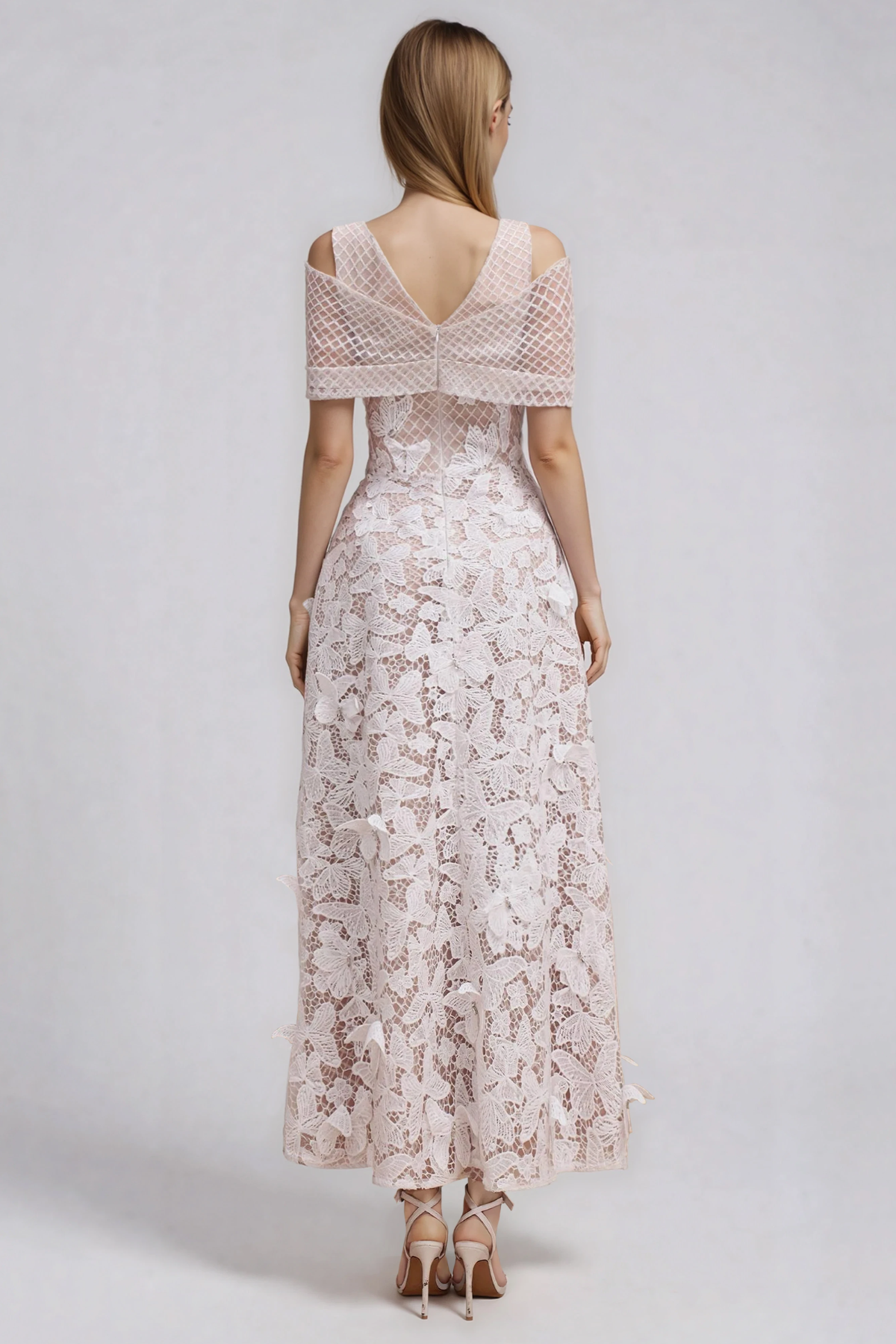 Hartwin Lace Butterfly Maxi Dress
