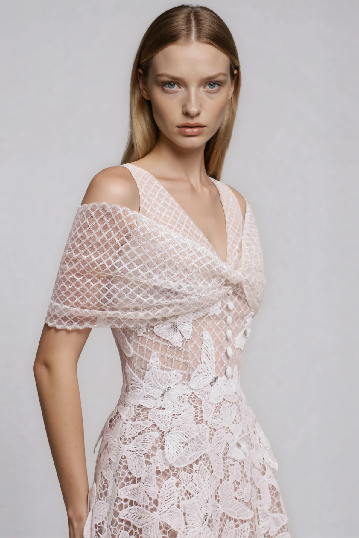 Hartwin Lace Butterfly Maxi Dress