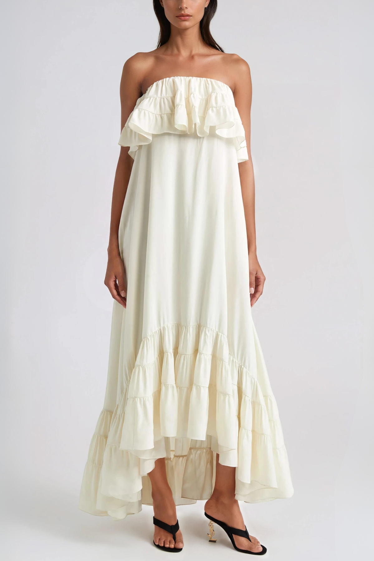 Hepsie Ruffle Ruch Midi Dress