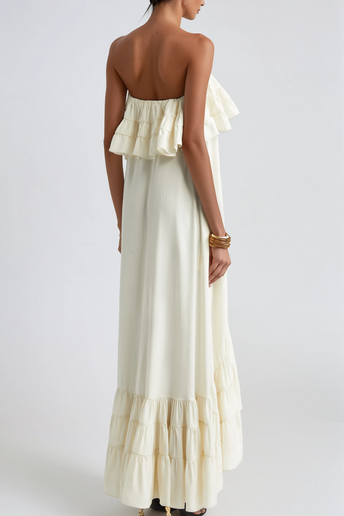 Hepsie Ruffle Ruch Midi Dress