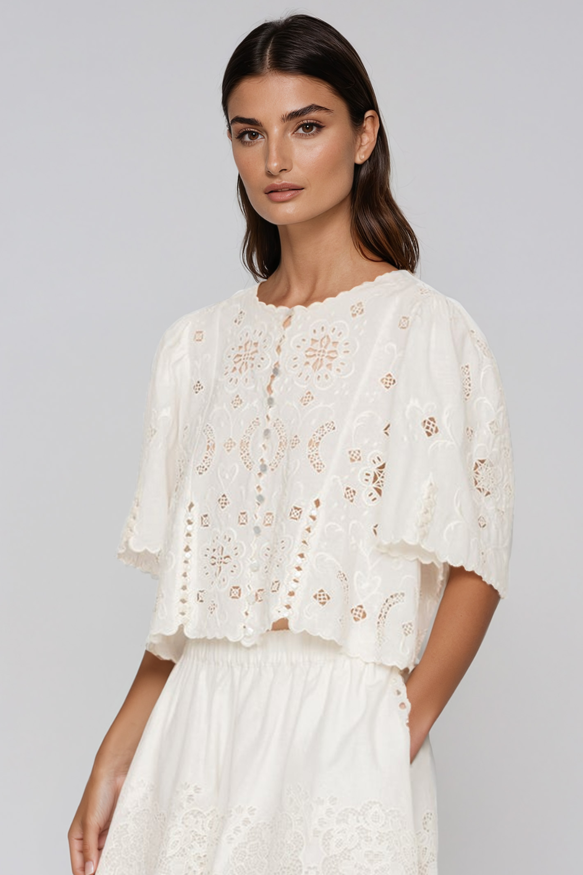 Jayden Floral Lace Shorts Set