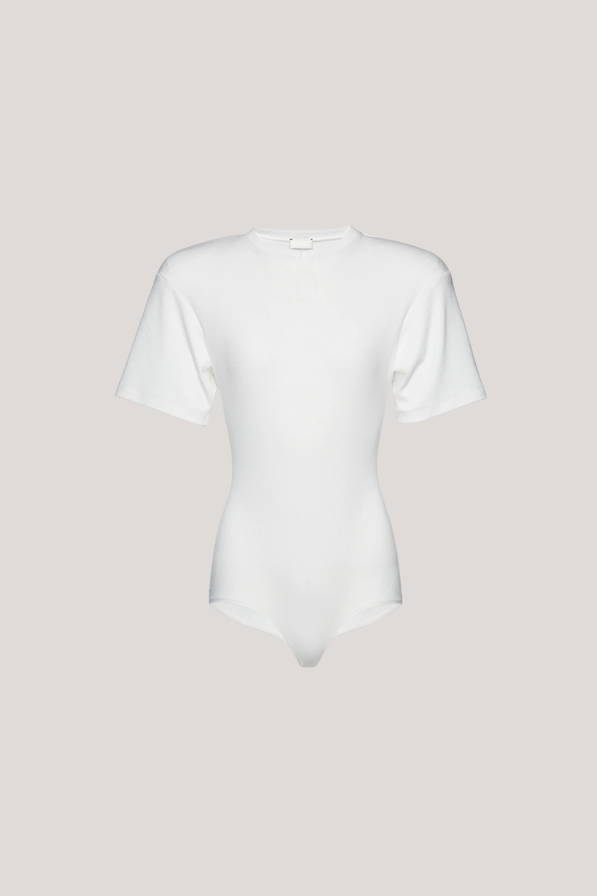 Bedros Bodycon Short Sleeves Bodysuit In White