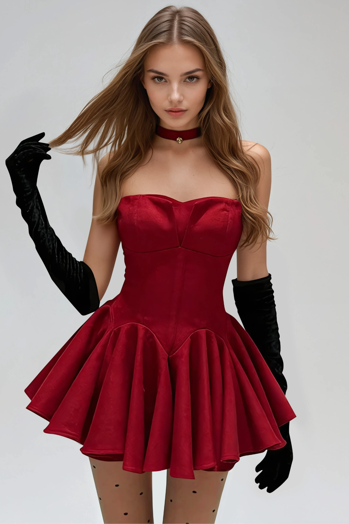 Helvia Bow Ruffle Mini Dress