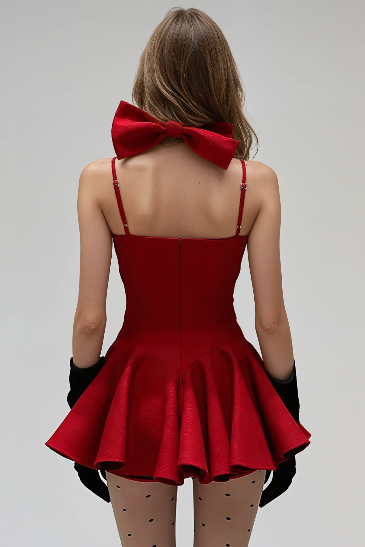 Helvia Bow Ruffle Mini Dress