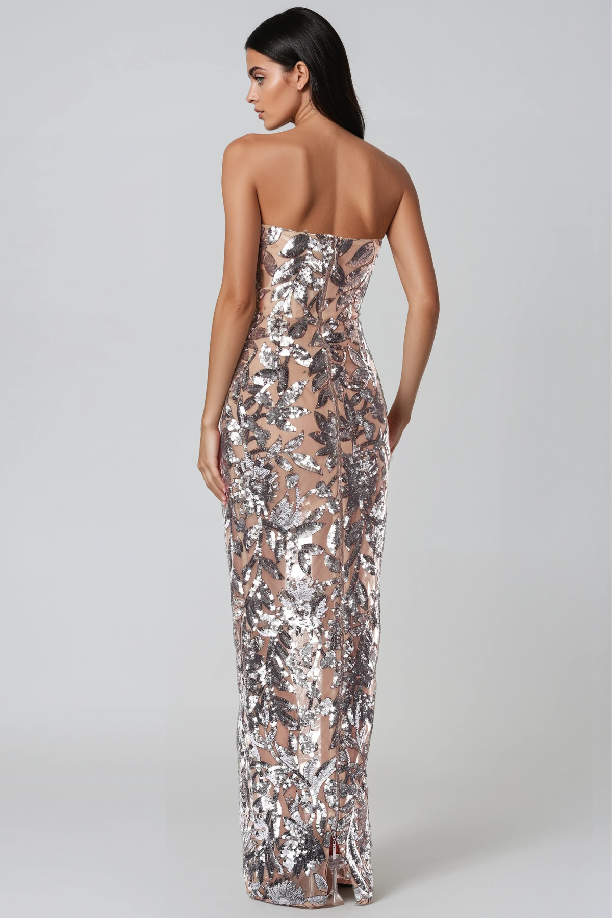 Denica Strapless Sequin Maxi Dress