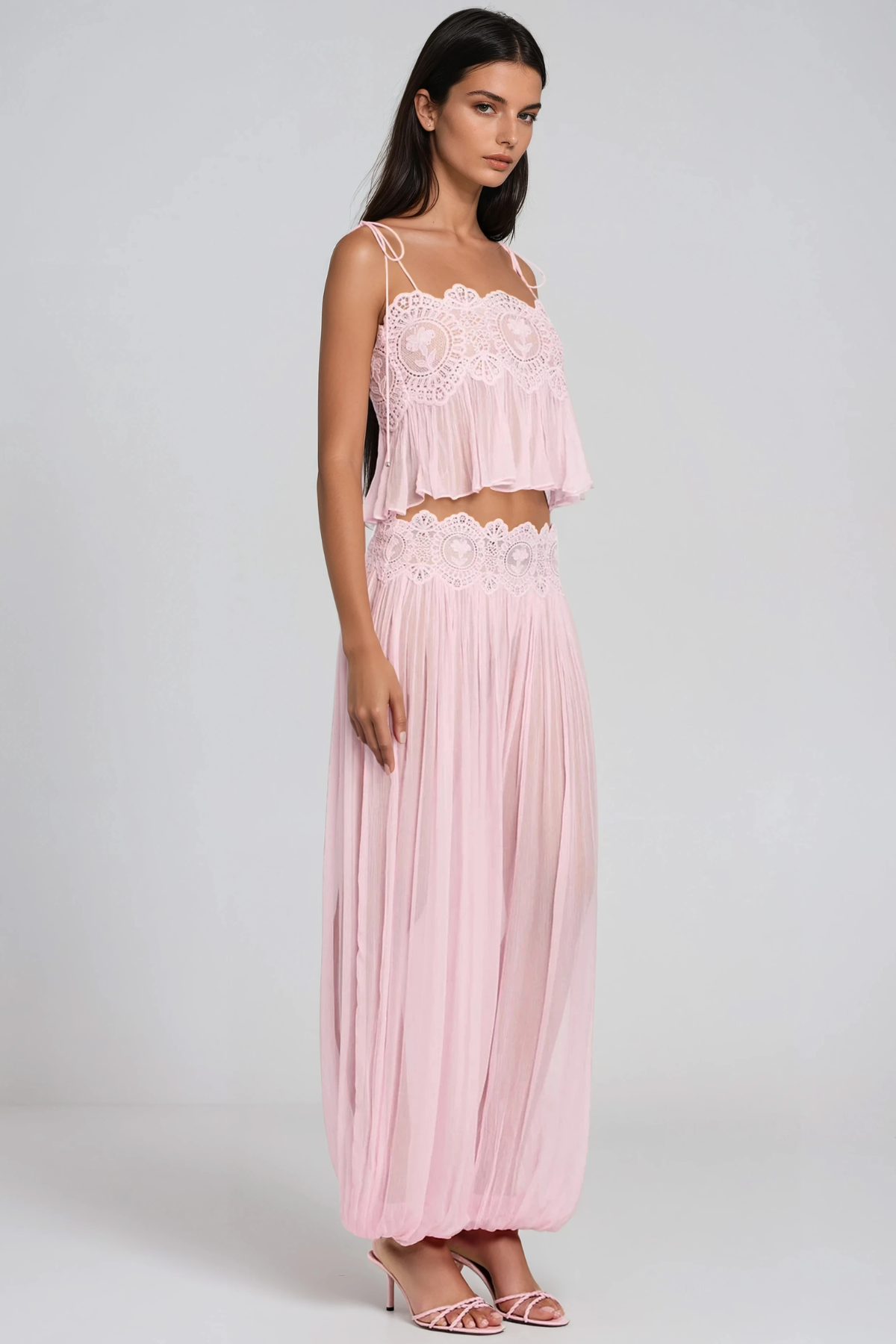 Hanieh Lace Ruch Pants Set