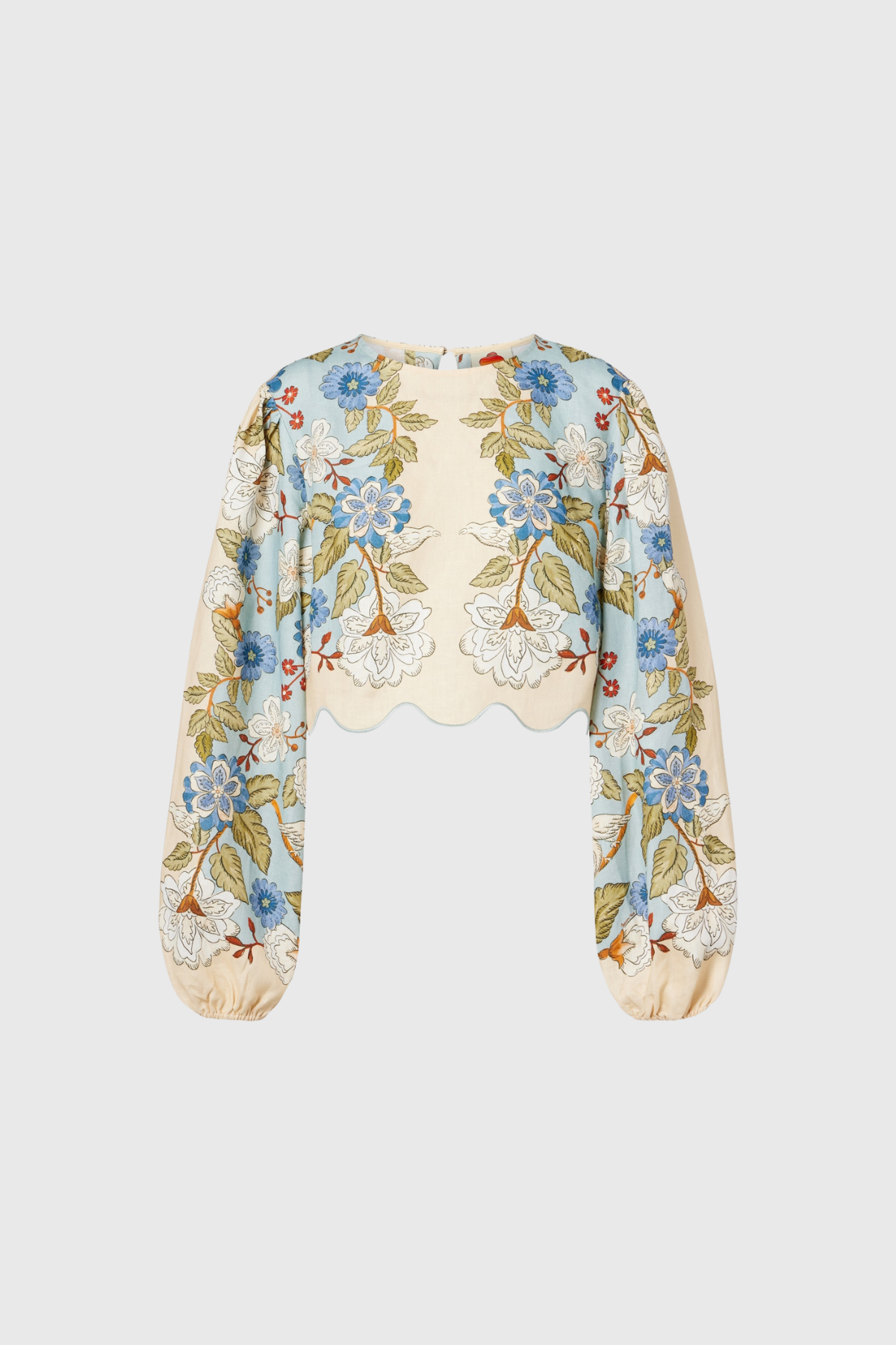 Januarius Balloon Sleeve Print Skirt Set