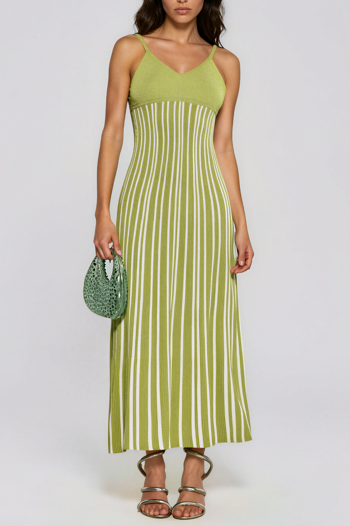 Giovannetta Sequin Knit Maxi Dress In Chartreuse