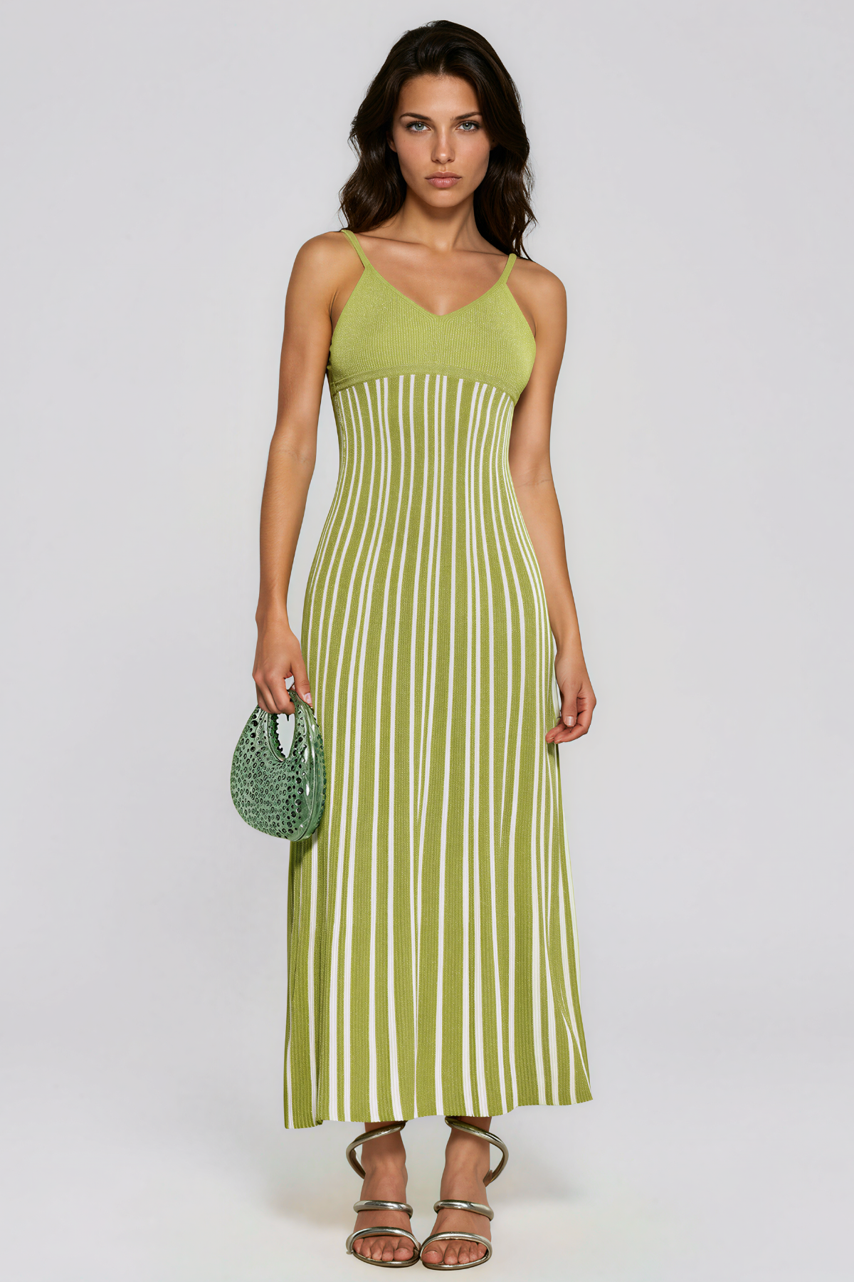 Giovannetta Sequin Knit Maxi Dress In Chartreuse