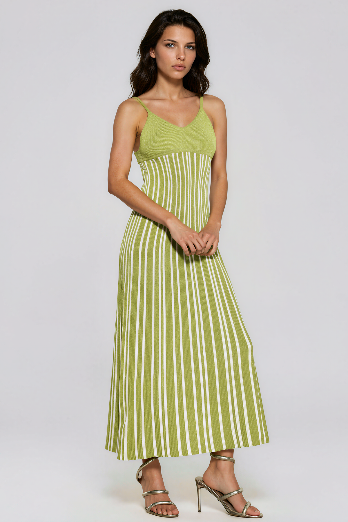 Giovannetta Sequin Knit Maxi Dress In Chartreuse