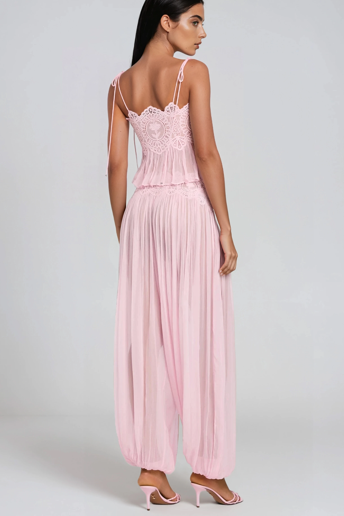 Hanieh Lace Ruch Pants Set