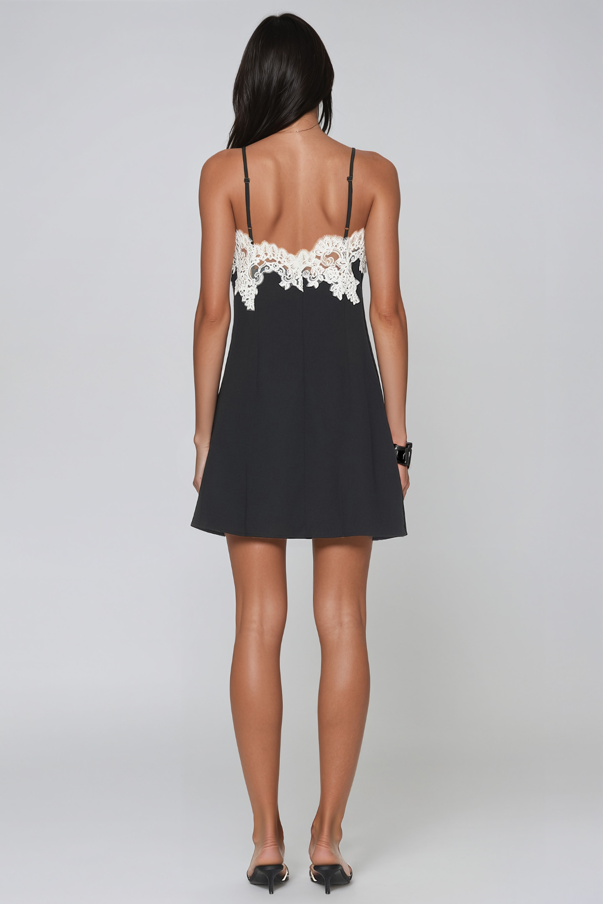 Jazmine Spaghetti Lace Mini Dress