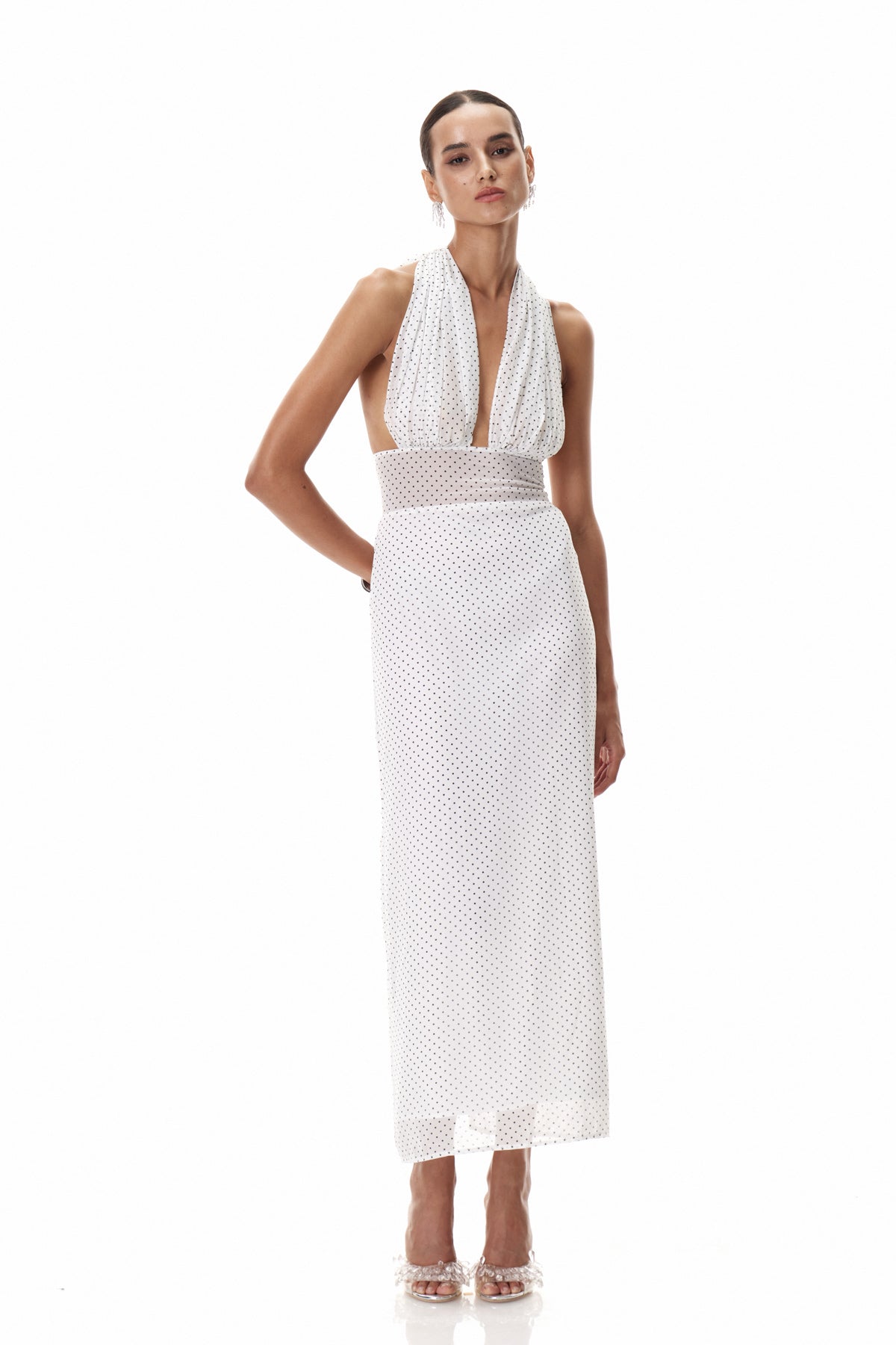 Cismaan Dot Scarf Maxi Dress