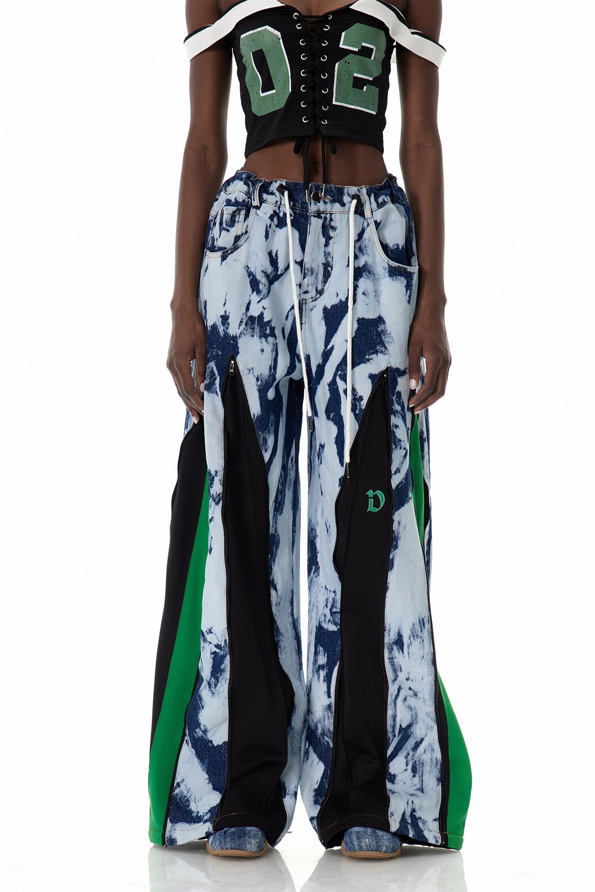 Caprina Zipper Tie Dye Jeans