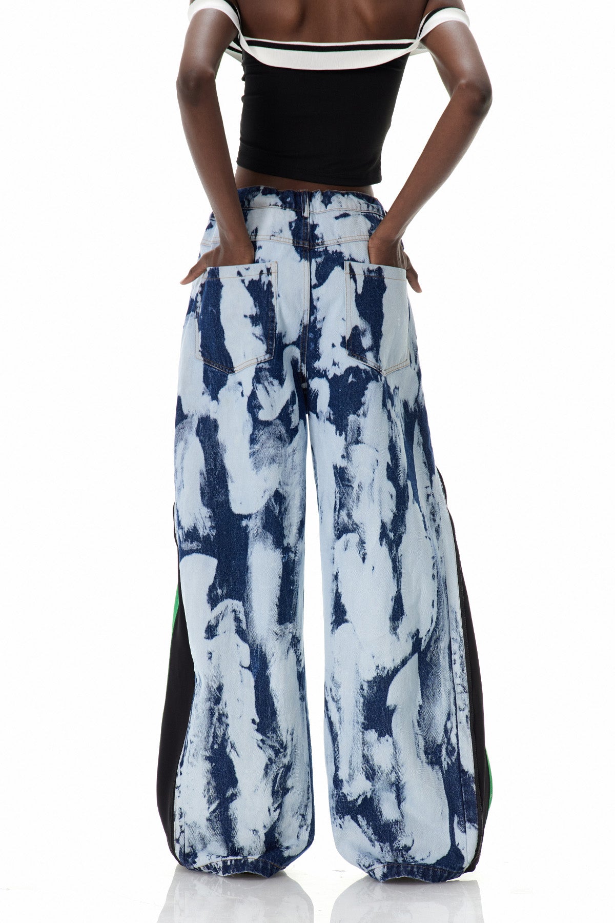 Caprina Zipper Tie Dye Jeans