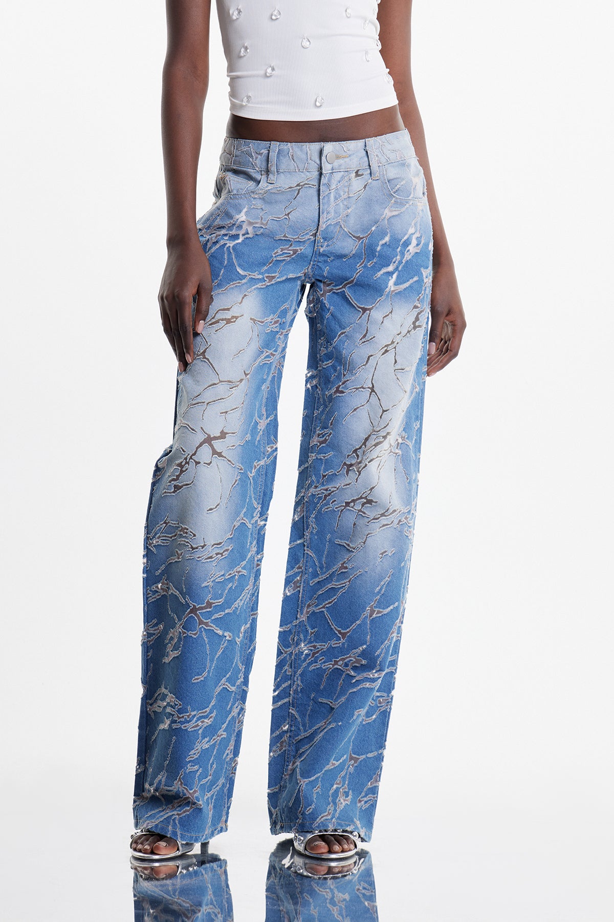 Zaida Deconstructed Cutout Jeans