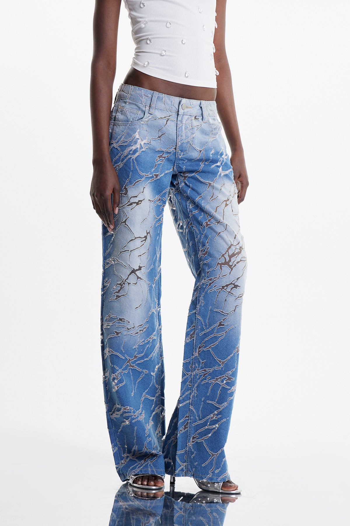 Zaida Deconstructed Cutout Jeans