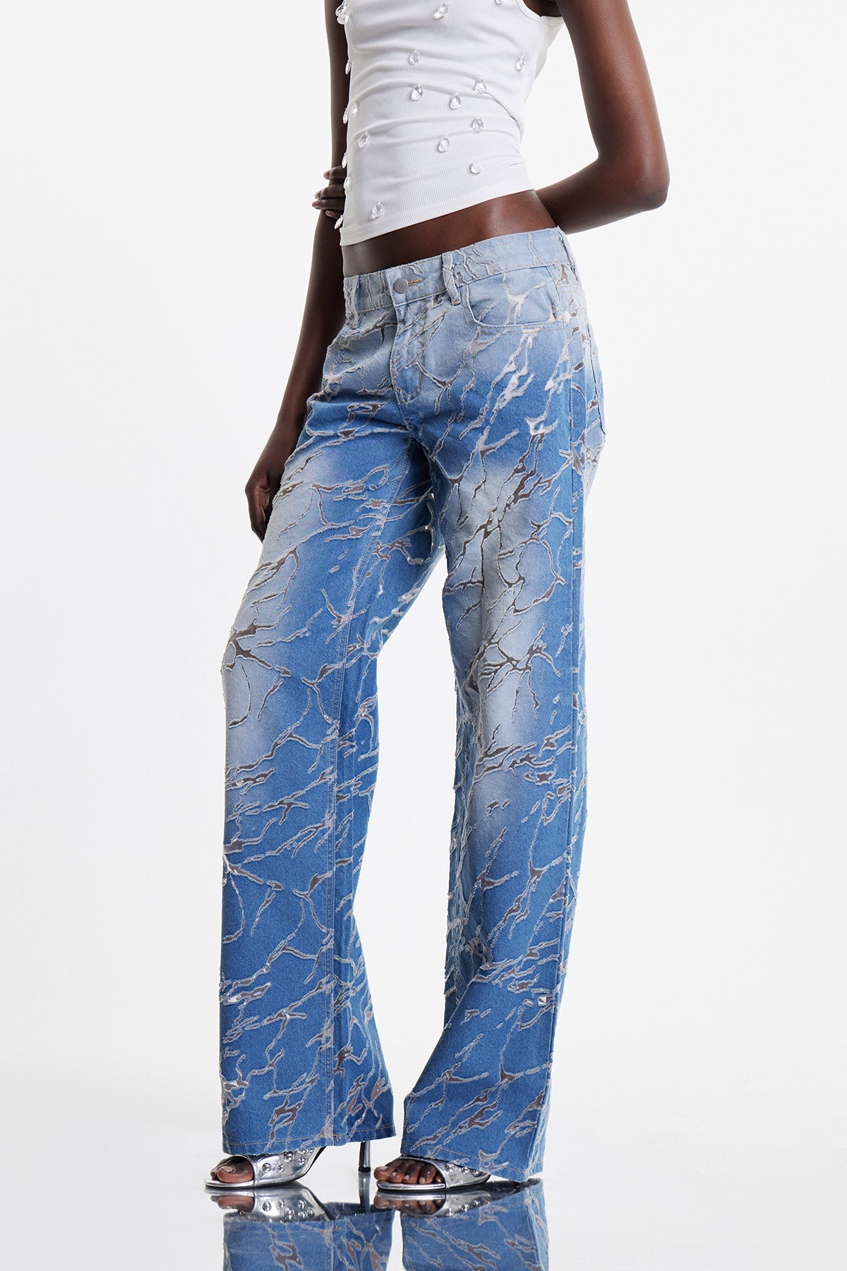 Zaida Deconstructed Cutout Jeans
