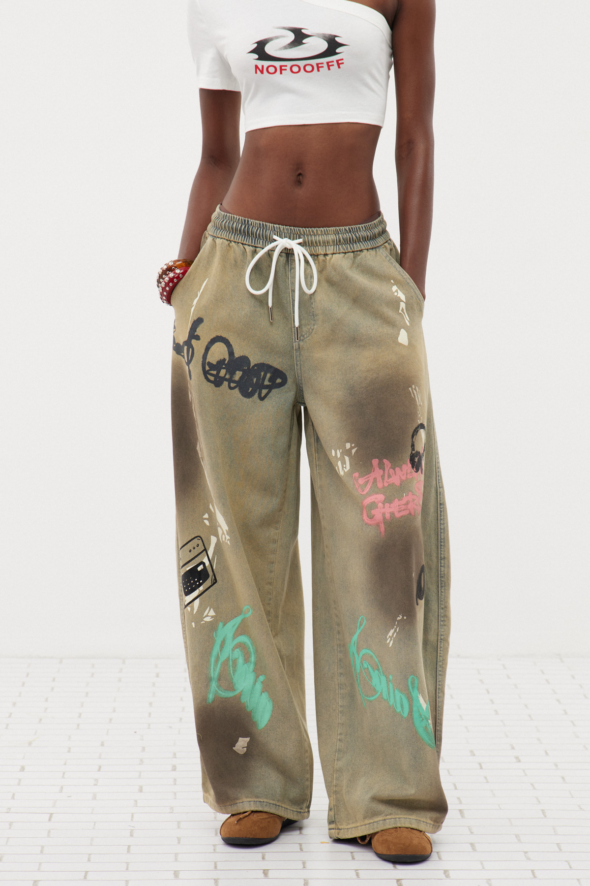 Fatih Graffiti Baggy Jeans