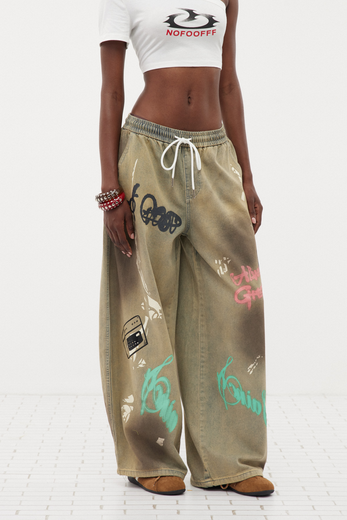 Fatih Graffiti Baggy Jeans