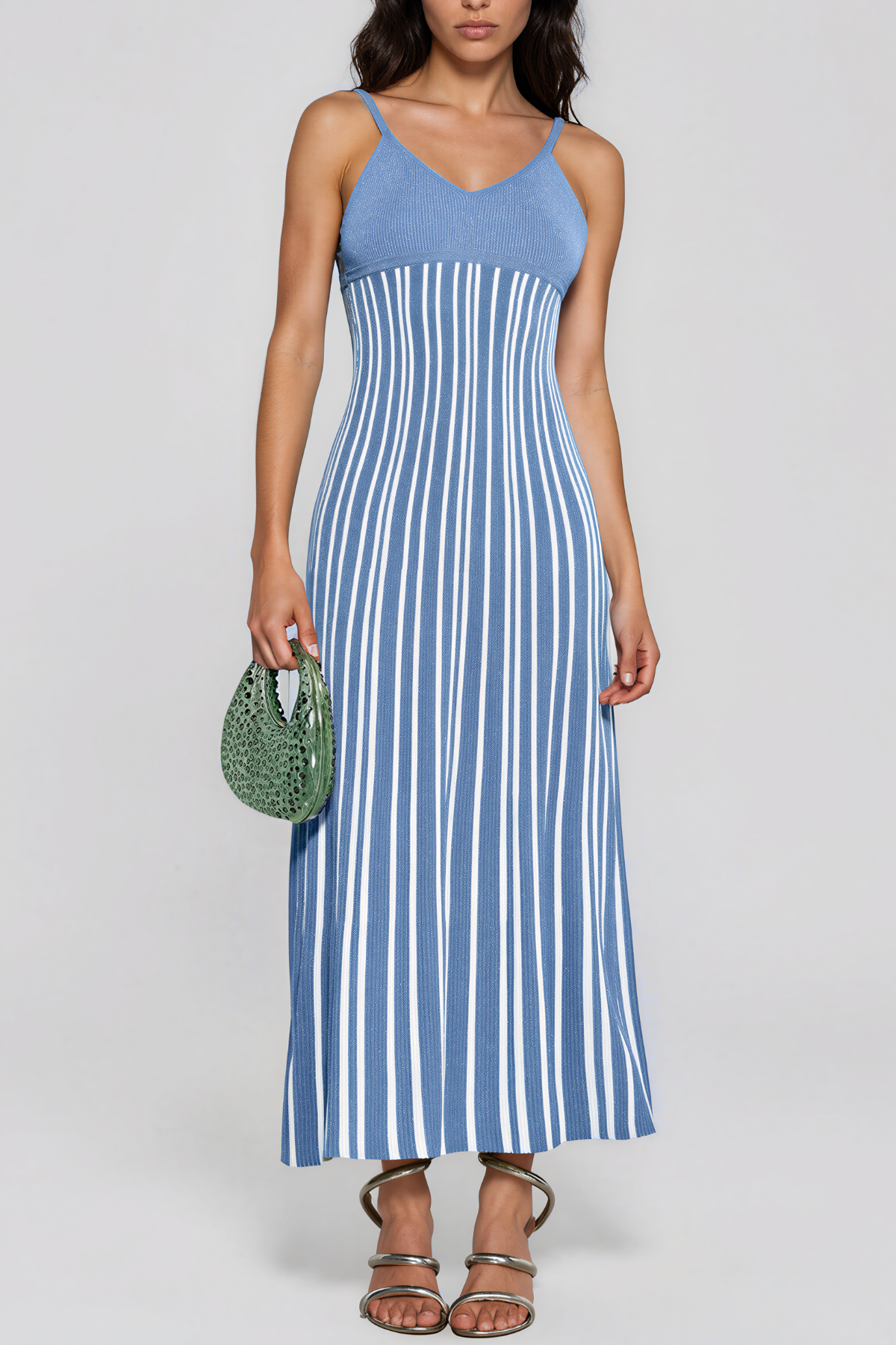 Giovannetta Sequin Knit Maxi Dress In Blue