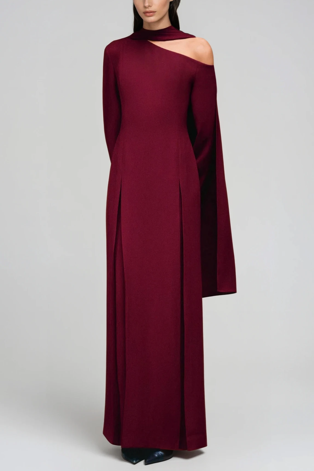 Girma Shawl Maxi Dress In Wine