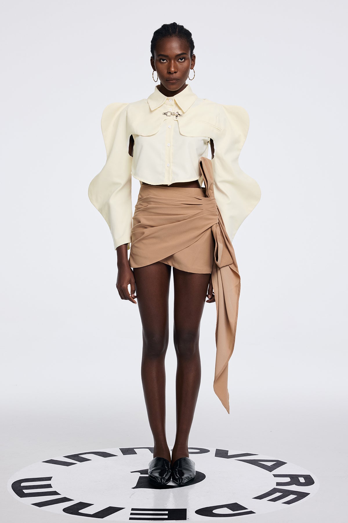Aparicion Ruch Bow Fringe Skirt In Khaki