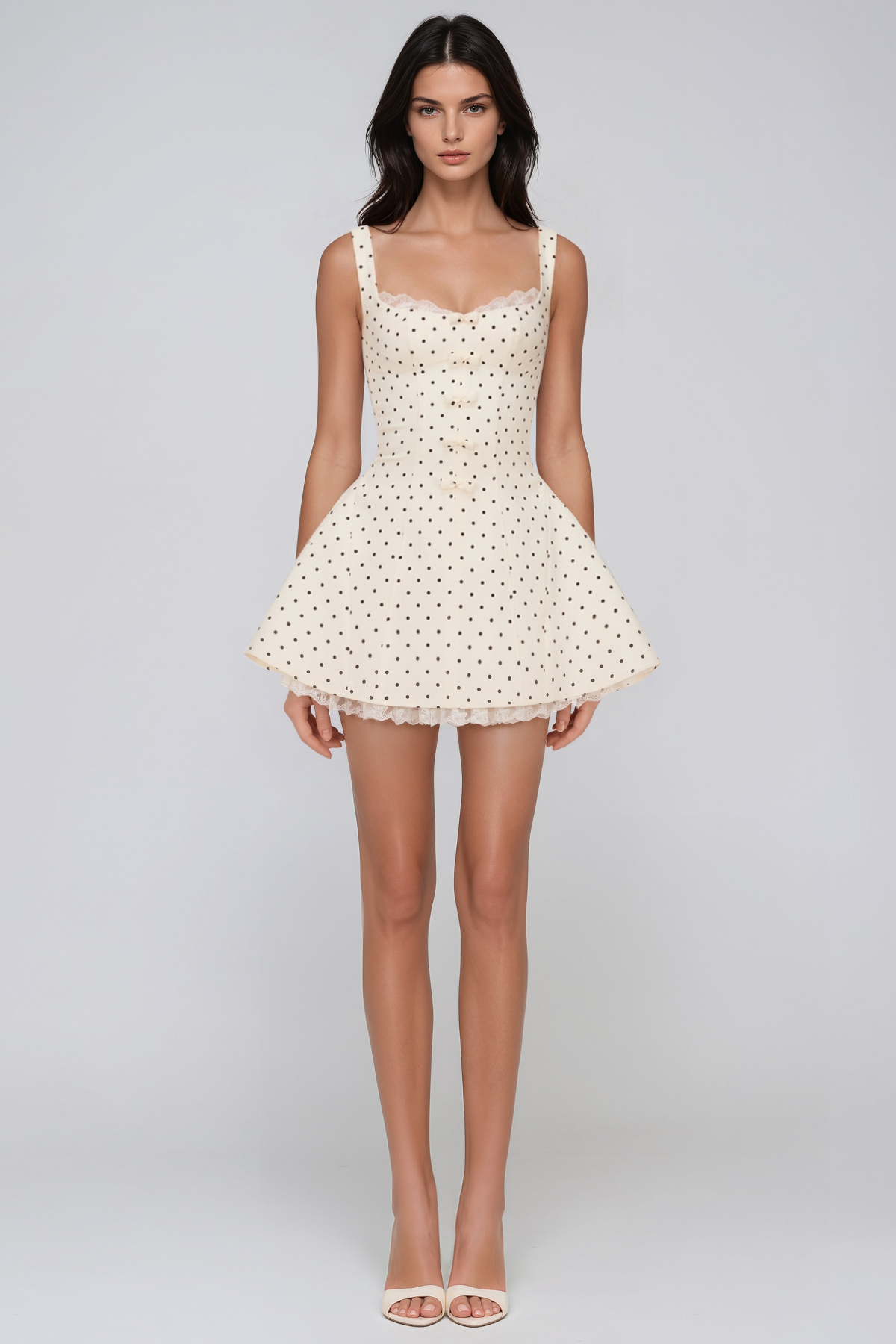 Heroides Dot Lace Mini Dress