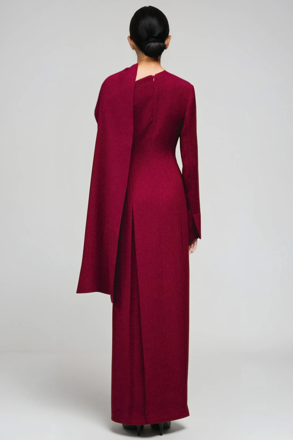 Girma Shawl Maxi Dress In Wine
