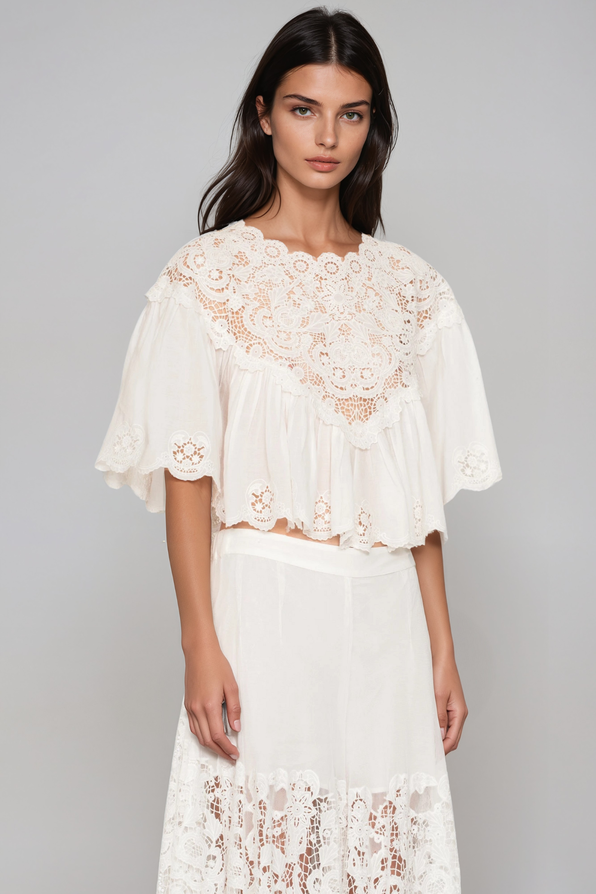Fergal Embroidered Cutout Top